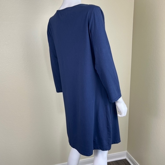 Lilly Pulitzer Women’s Size L Navy Pima Cotton Marina Embroidered Shirt Dress - Picture 9 of 14